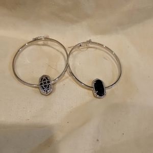 Kendra Scott Earrings Silver Elora Druzy Hoop